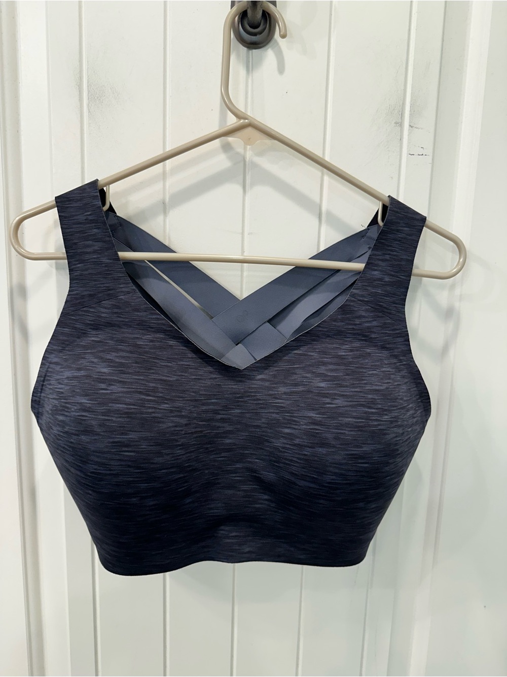 Lululemon Enlite Bra Weave Back High Support 38DD Space Dye Gray